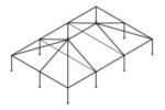 30'Wx45'Lx14'6"H white frame tent canopy (sectional)